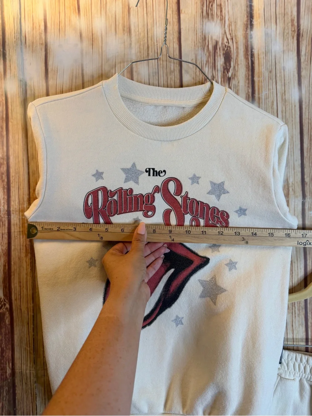 The Rolling Stones Girls 2Pc Sweatshirt Jogger Set Cream Size 10